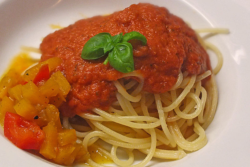 Spaghetti in Kürbissauce