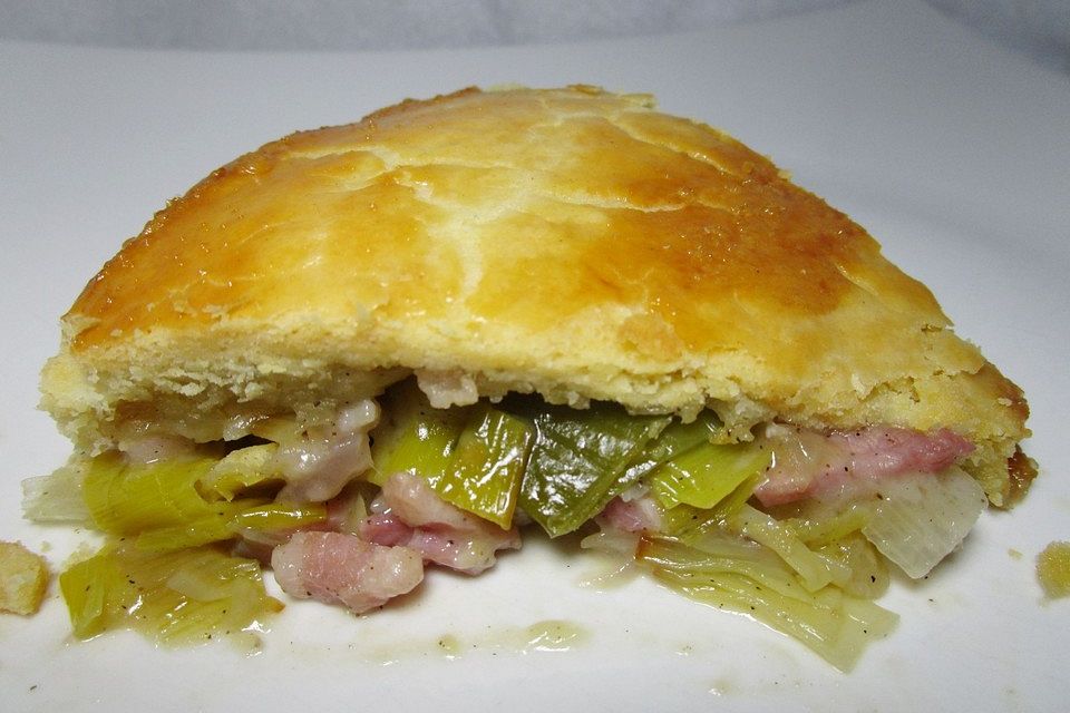 Walisische Lauchpastete mit Bacon