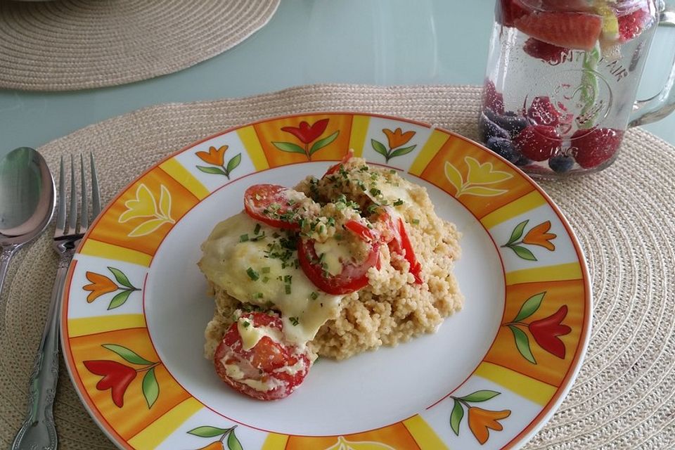 Couscousauflauf Tomate-Mozzarella