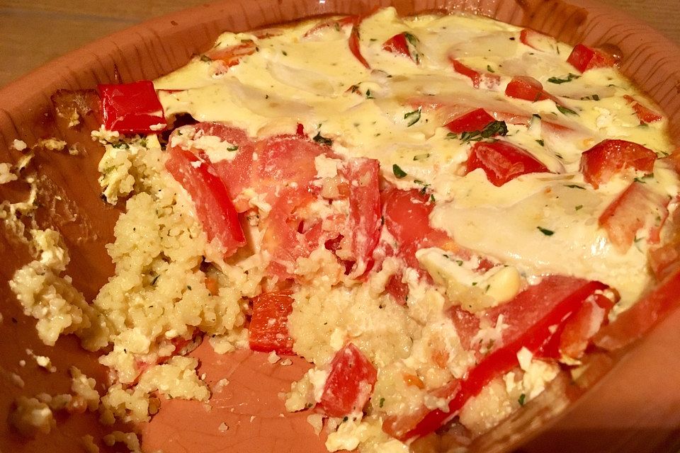 Couscousauflauf Tomate-Mozzarella