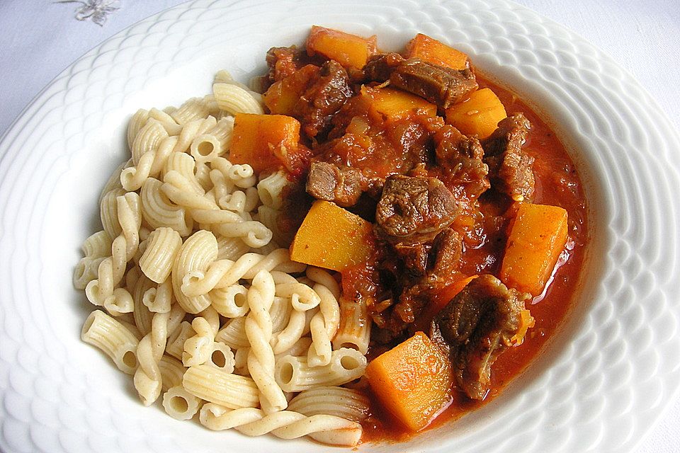 Rinderragout mit Kürbis