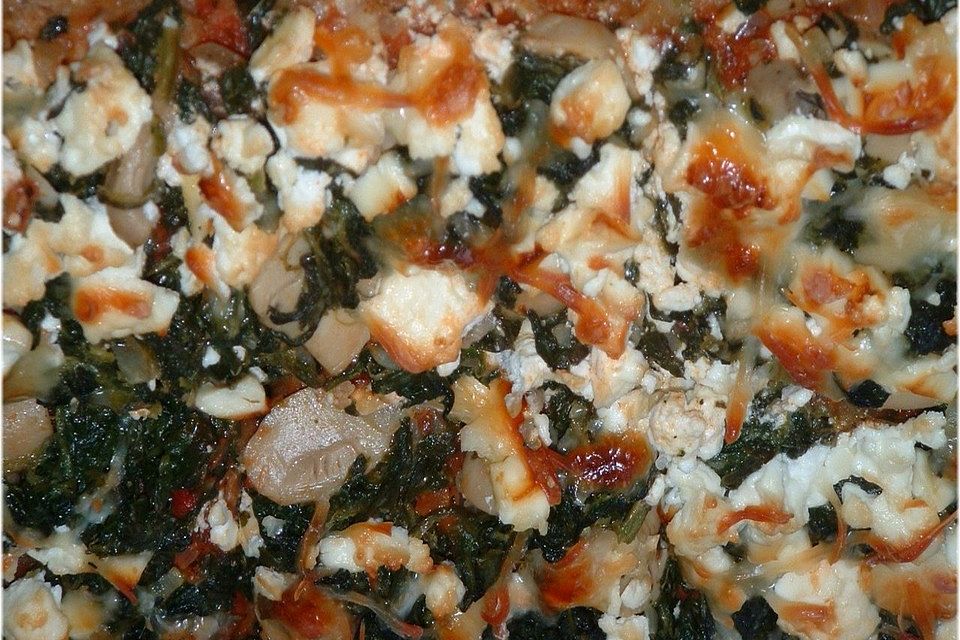 Spinat-Pizza mit Feta