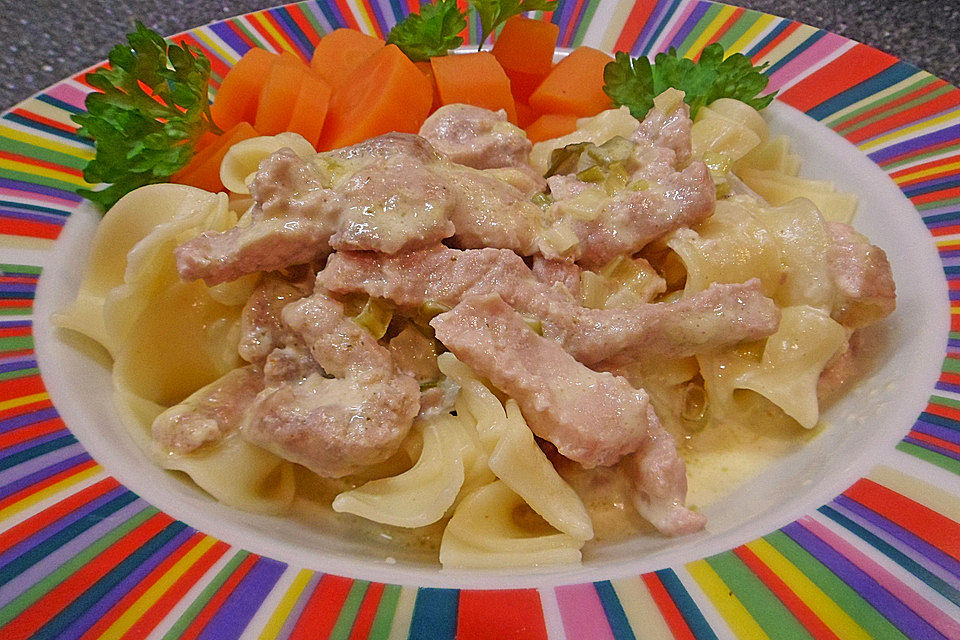 Geschnetzeltes mit Frischkäse