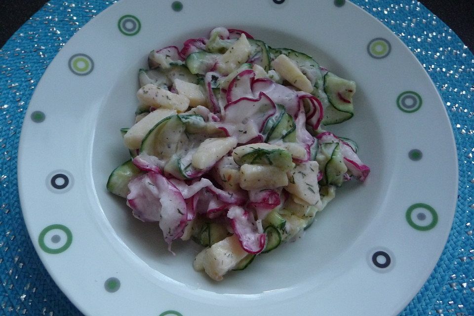 Gurken-Rettichsalat in Joghurtsahne