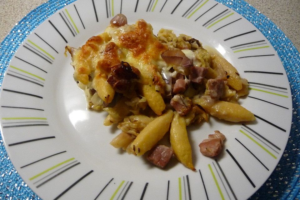 Schupfnudel-Wirsing-Gratin