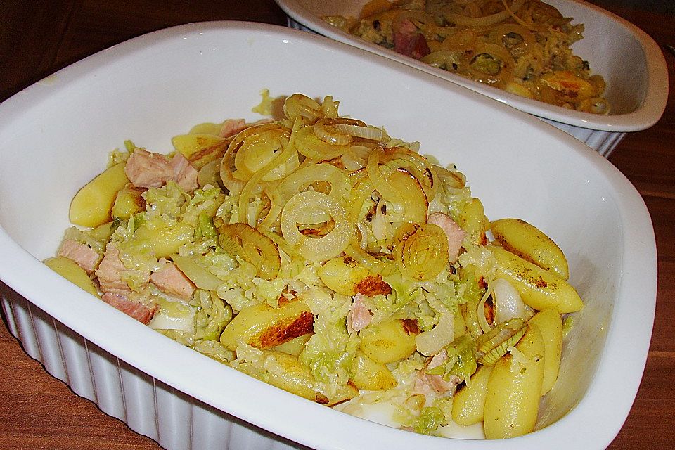 Schupfnudel-Wirsing-Gratin