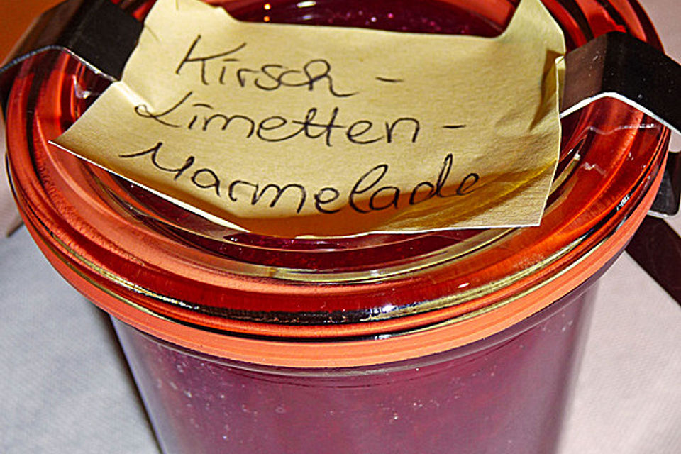 Kirsch-Limettenmarmelade mit Vanille