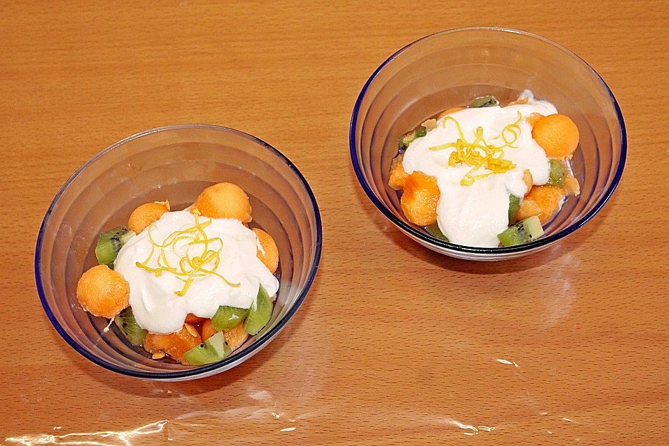 Melonensalat mit Joghurt