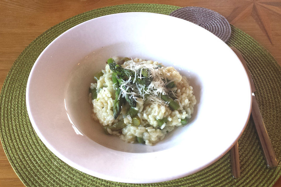 Grünspargel - Risotto