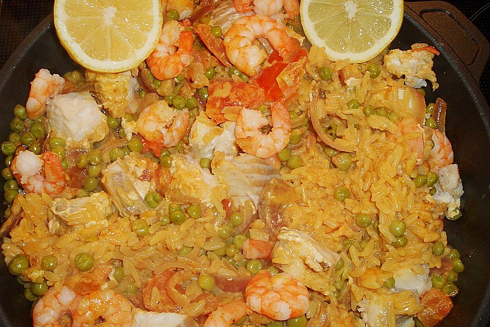 Cremige Fisch-Paella