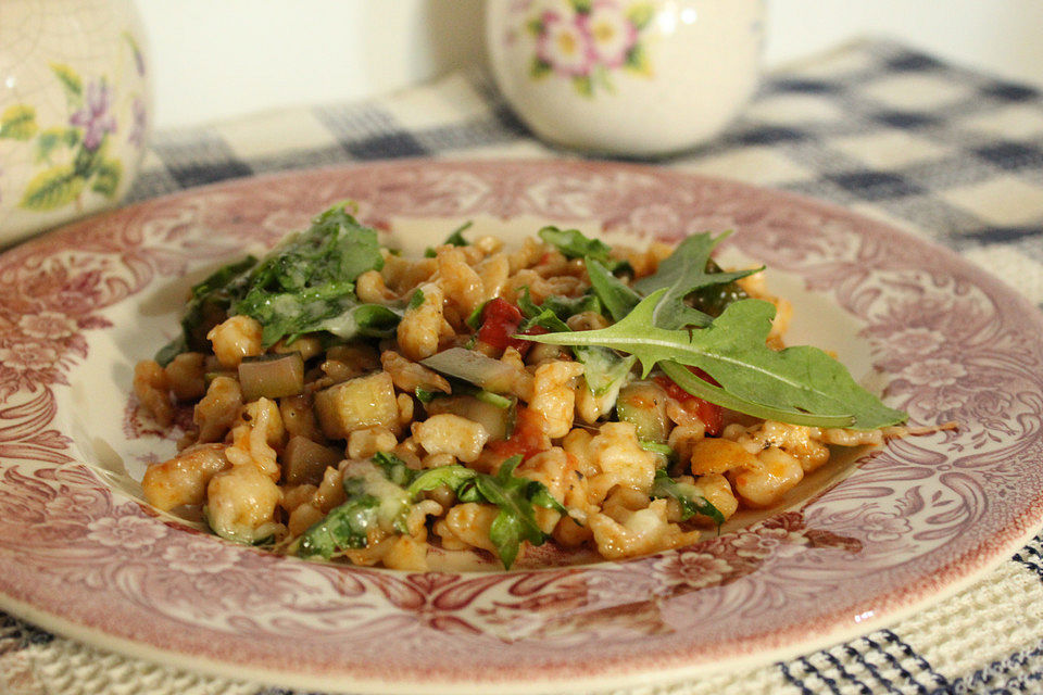 Spätzlepfanne mit Rucola