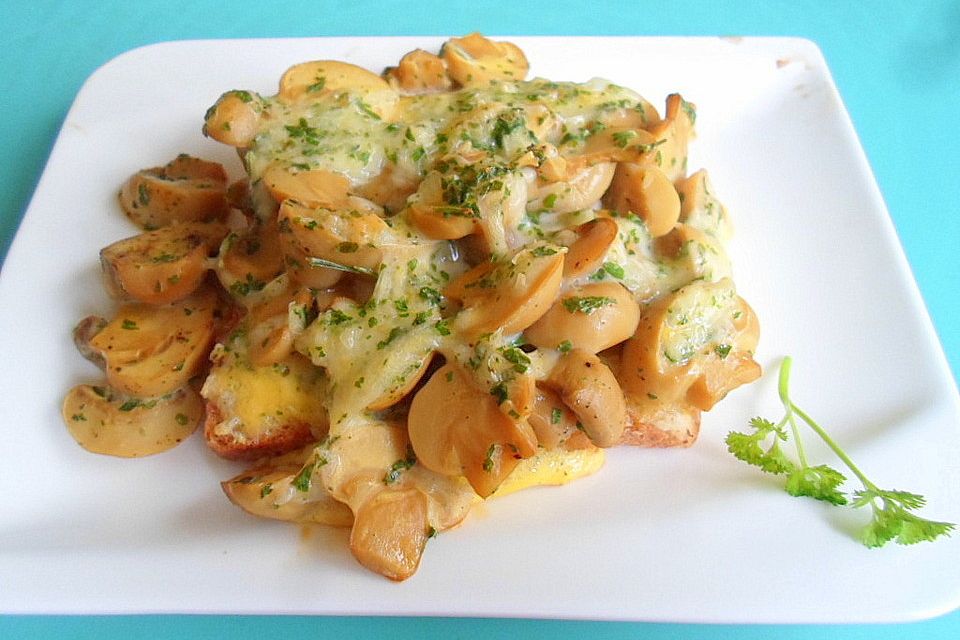 Würziger Toast mit Champignons