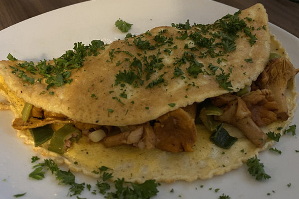 Omelette mit Pfifferlingen