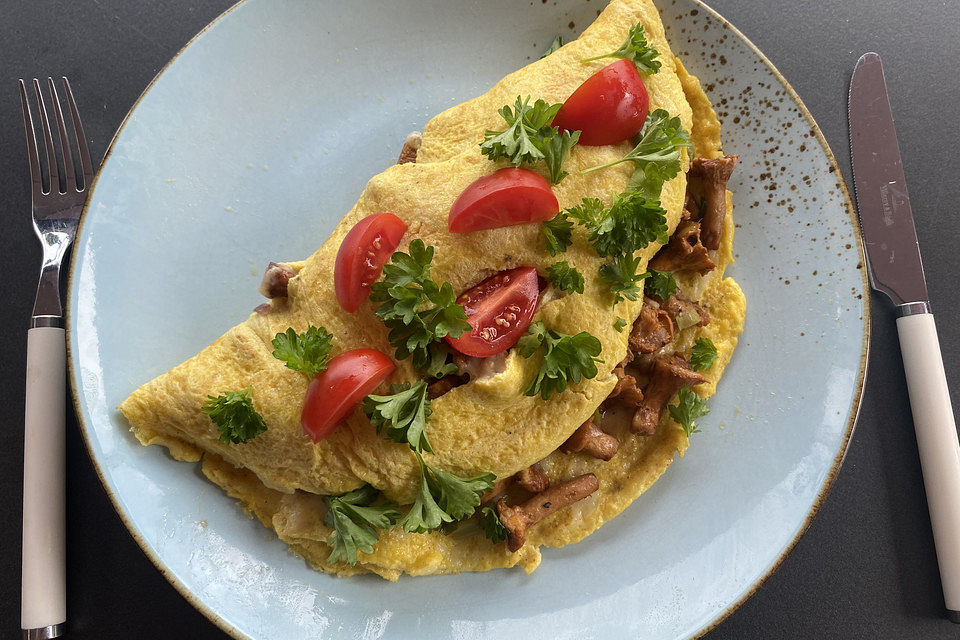 Omelette mit Pfifferlingen