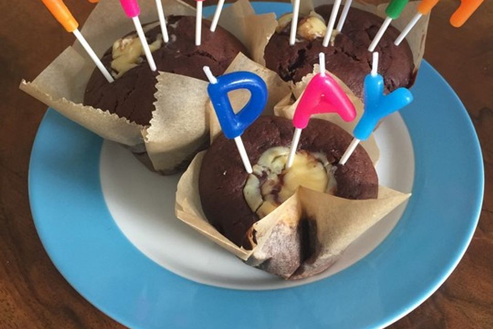 Double Chocolate Cheesecake Muffins