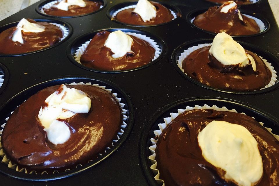 Double Chocolate Cheesecake Muffins