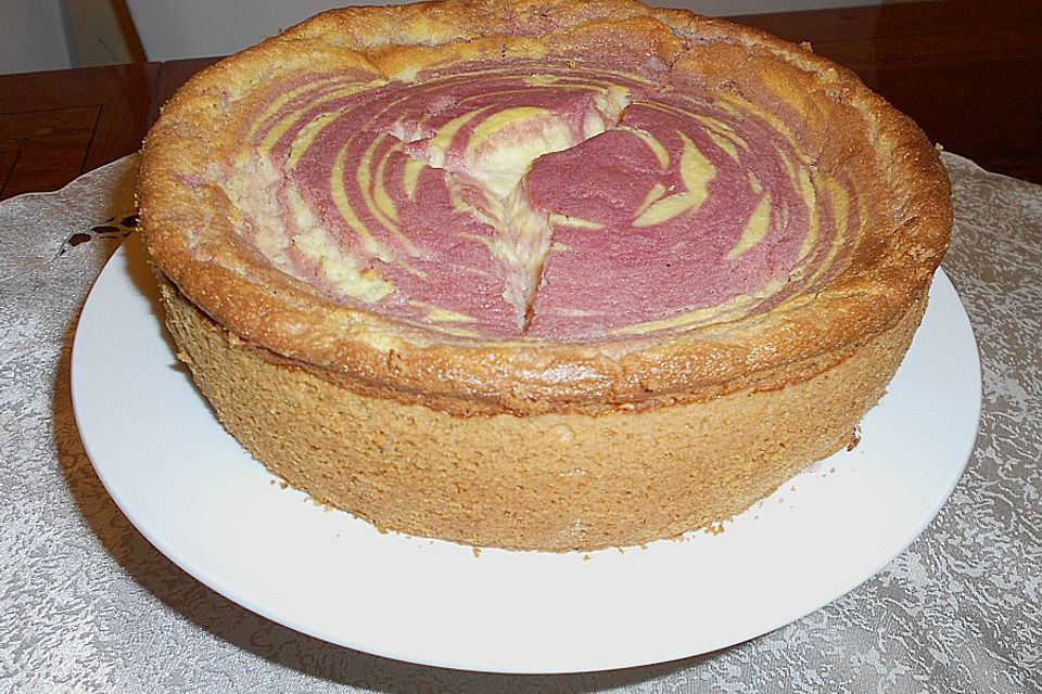 Zebra-Himbeer-Käsekuchen