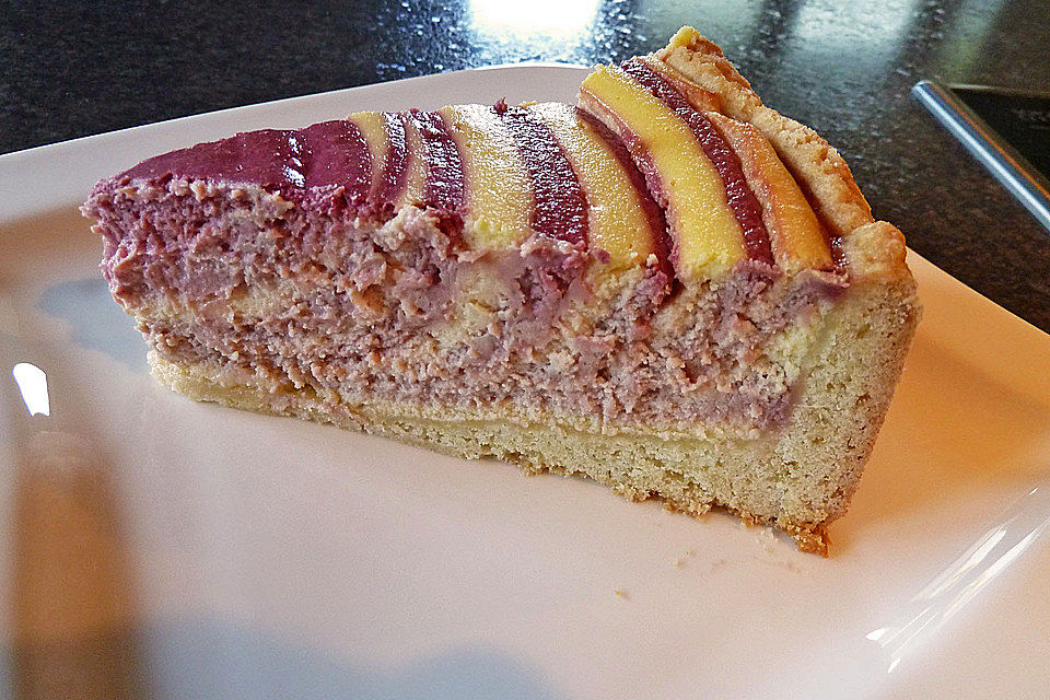 Zebra-Himbeer-Käsekuchen