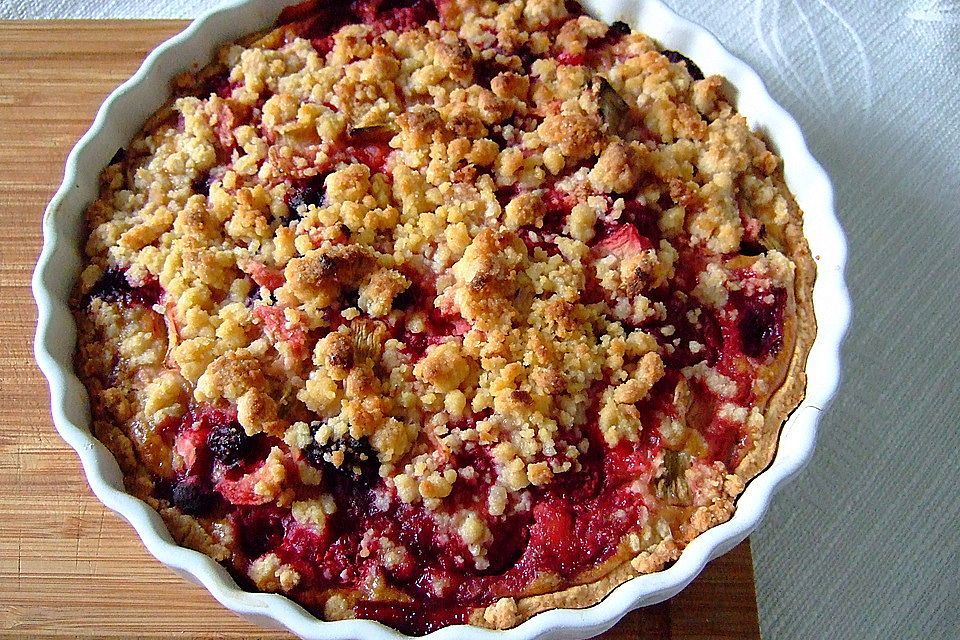 Strawberry Rhubarb Crumb Pie