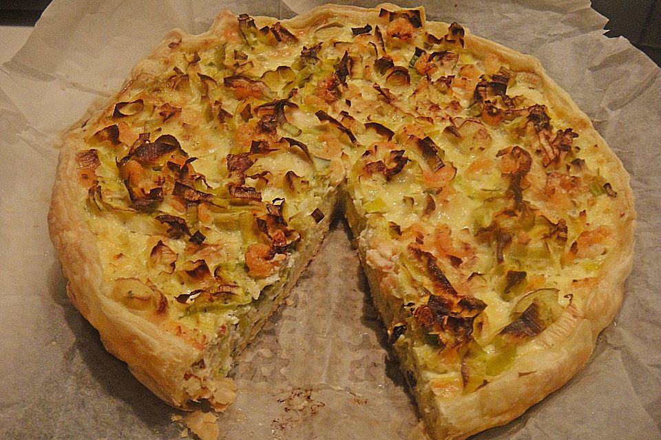 Lauch-Garnelen Tarte