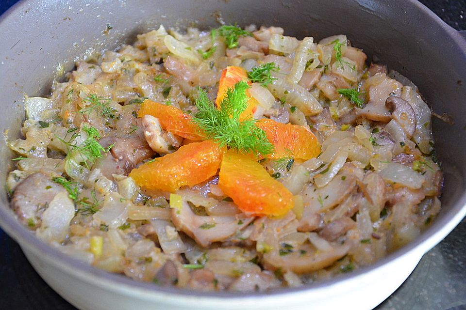 Fenchel-Champignon-Zwiebel-Pfanne