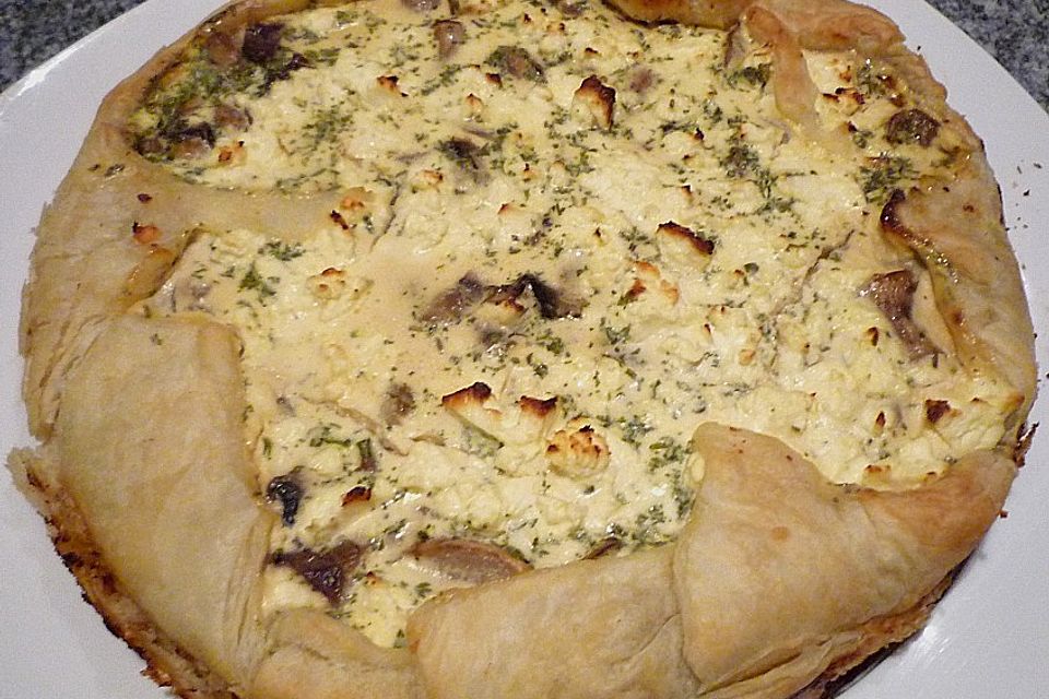 Champignonquiche mit Feta