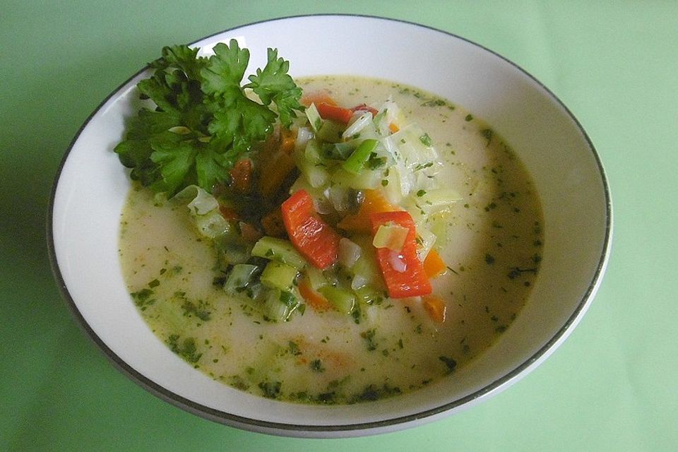 Käse-Lauch Suppe vegetarisch