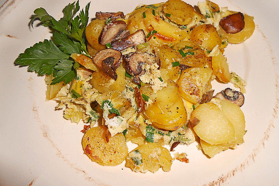 Champignon-Kartoffel-Omelette