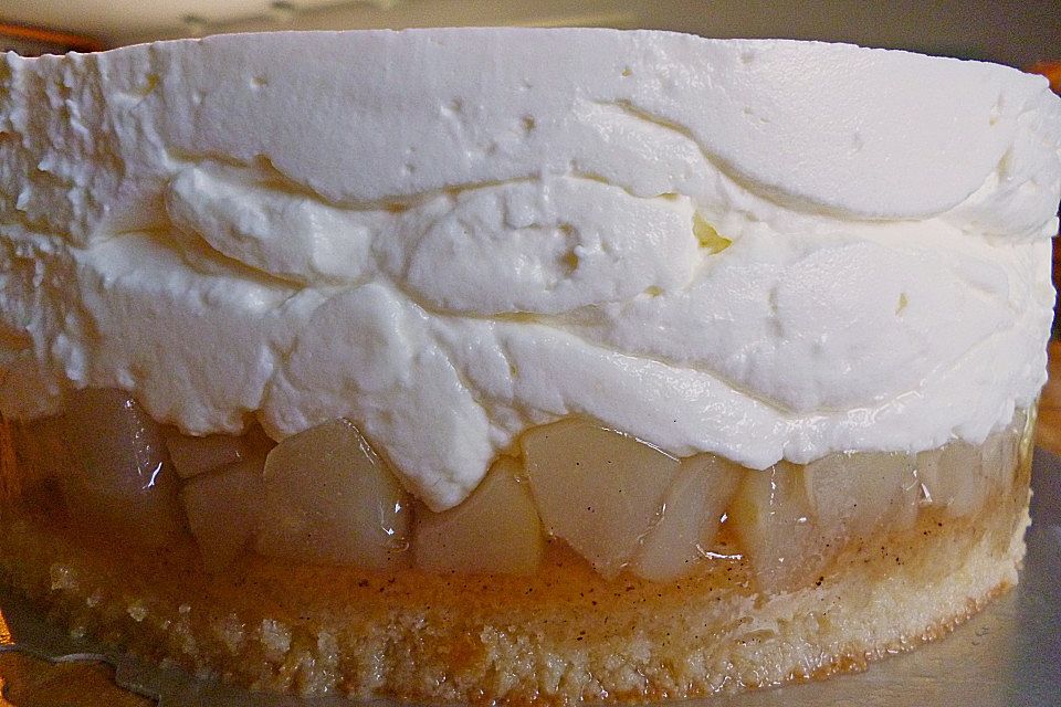 Birnen-Mandelsahne Torte