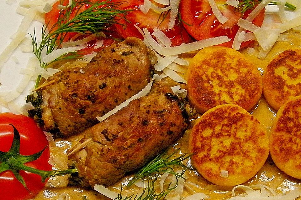 Schweinerouladen mit Grießtalern