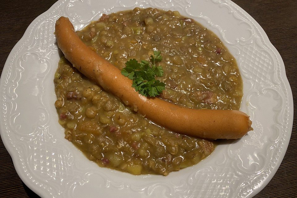 Linsensuppe, einfach und gut