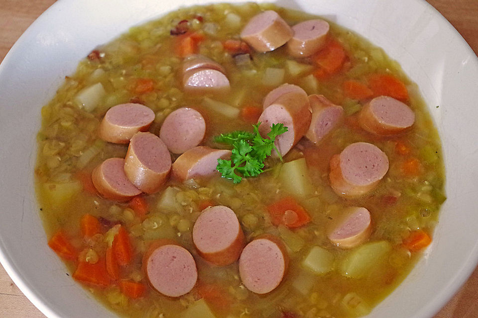 Linsensuppe, einfach und gut