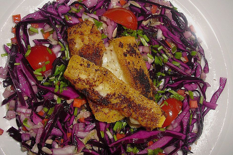 Vitalsalat mit paniertem Bergkäse