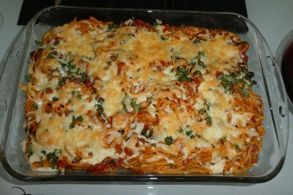 Spaghetti - überbacken