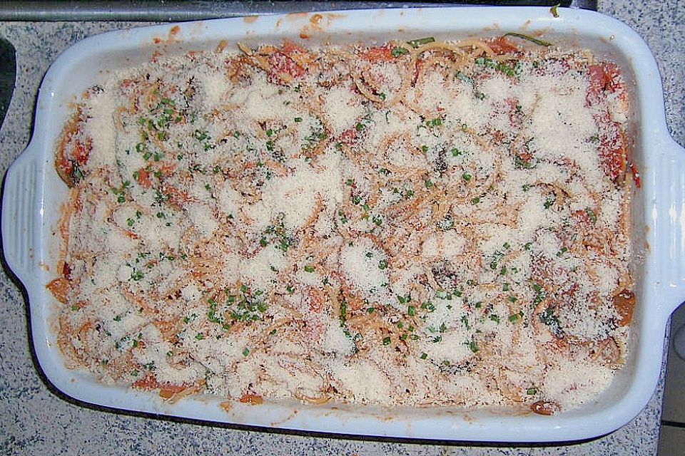 Spaghetti - überbacken