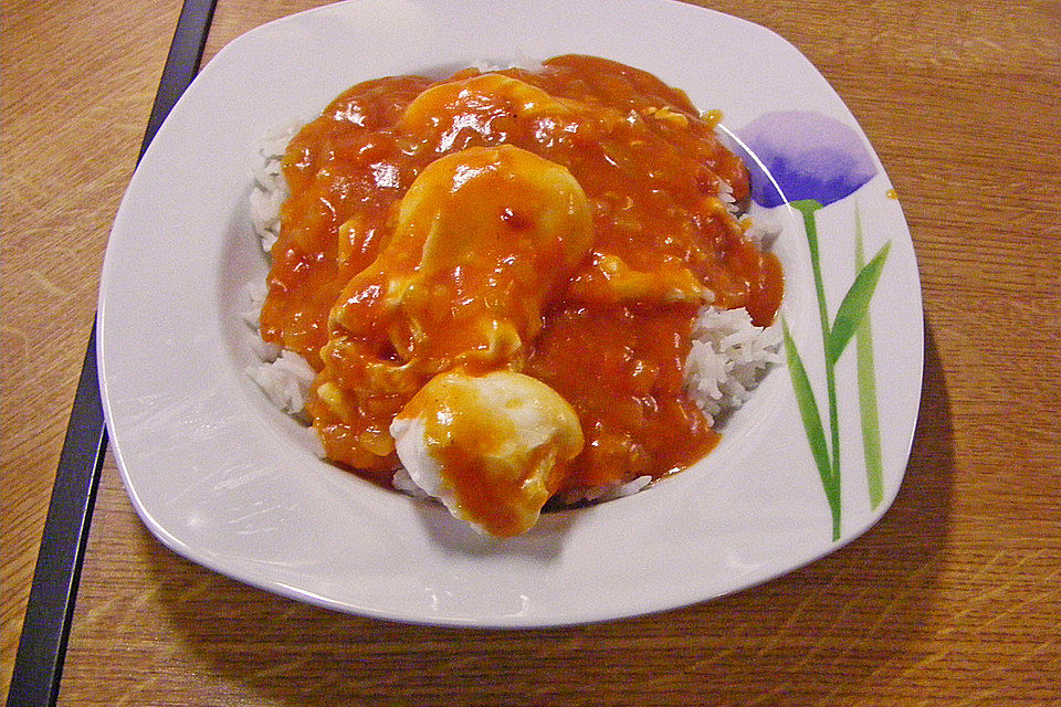 Verlorene Eier mit Tomatensauce