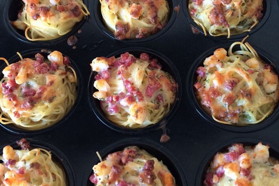 Spaghetti-Carbonara-Muffins