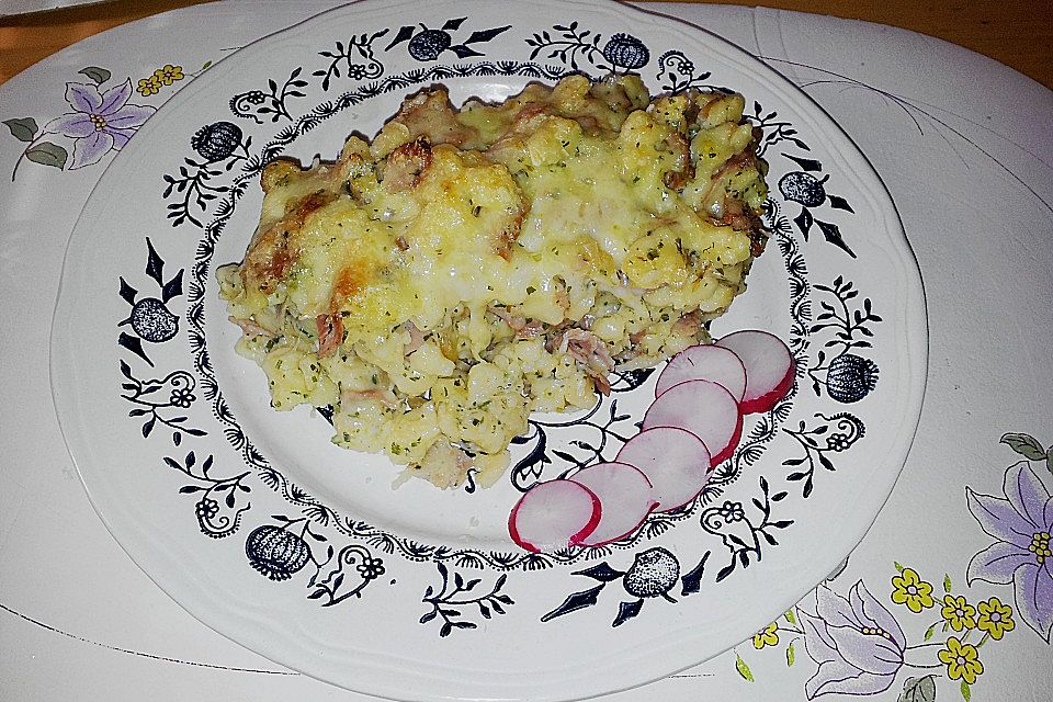 Gratinierte Schinkenspätzle