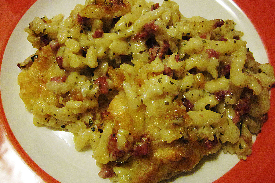 Gratinierte Schinkenspätzle