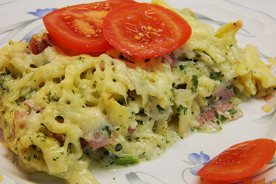 Gratinierte Schinkenspätzle