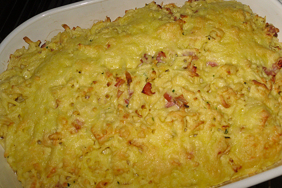 Gratinierte Schinkenspätzle