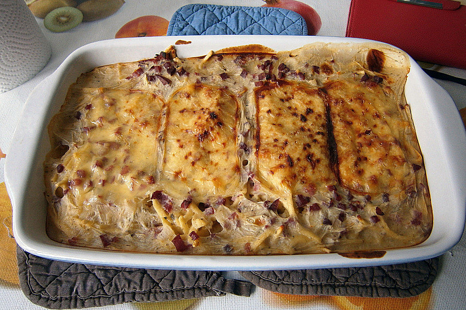 Gratinierte Schinkenspätzle