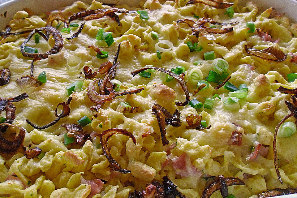 Gratinierte Schinkenspätzle