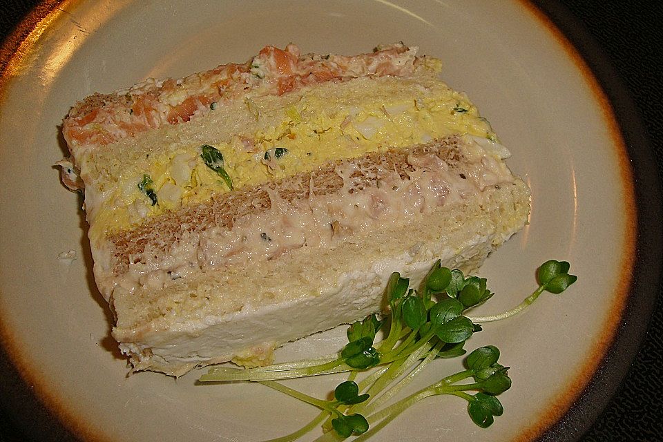 Lachs-Ei-Thunfisch Cake