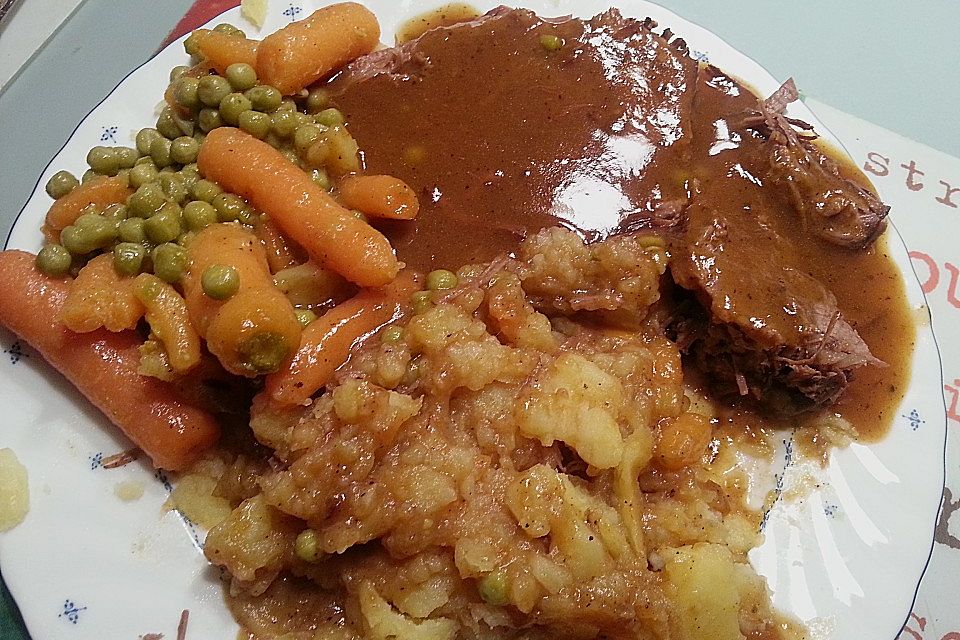 Rinderbraten im Schnellkochtopf  mit  viel Sauce