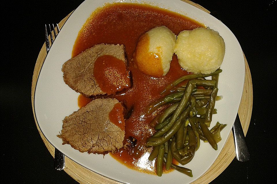 Rinderbraten im Schnellkochtopf  mit  viel Sauce