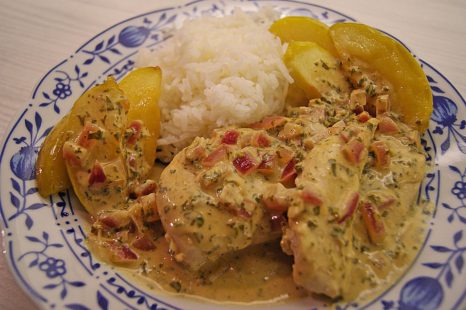 Hähnchenbrust mit grünen Äpfeln