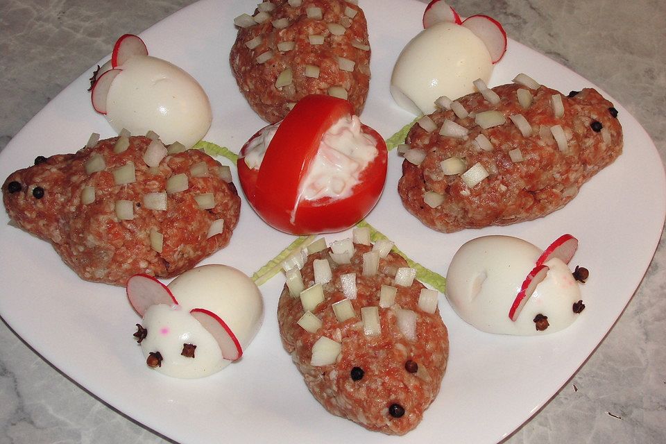 Eiermäuse, Tomatenkörbchen und Hackepeterschweinchen