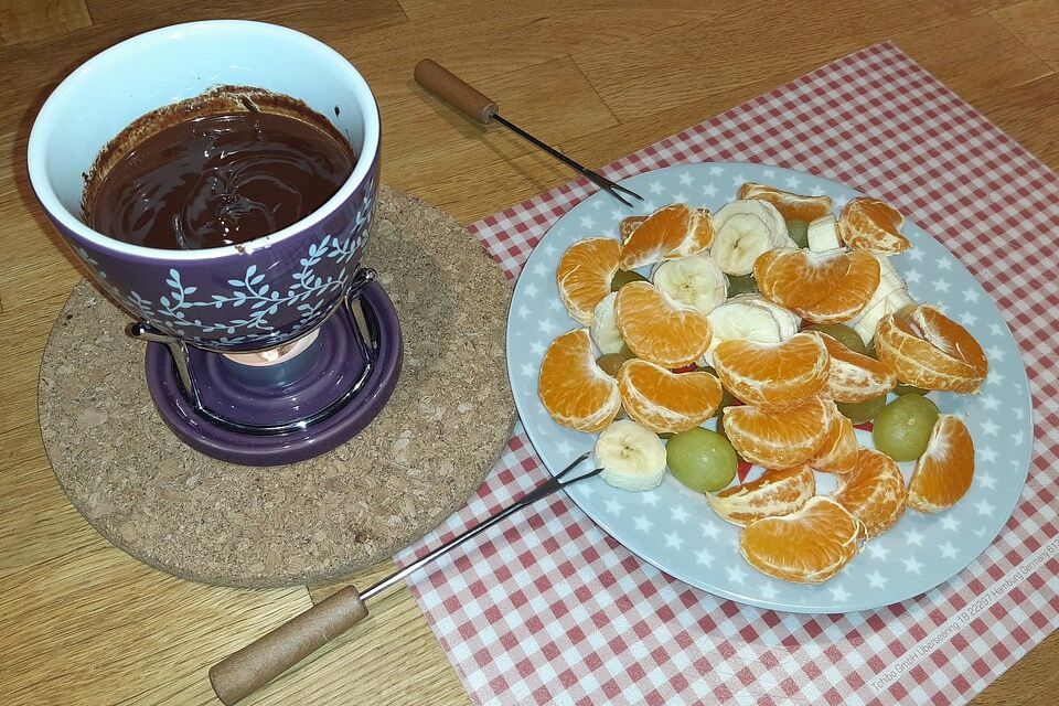 Dunkles Schokoladenfondue