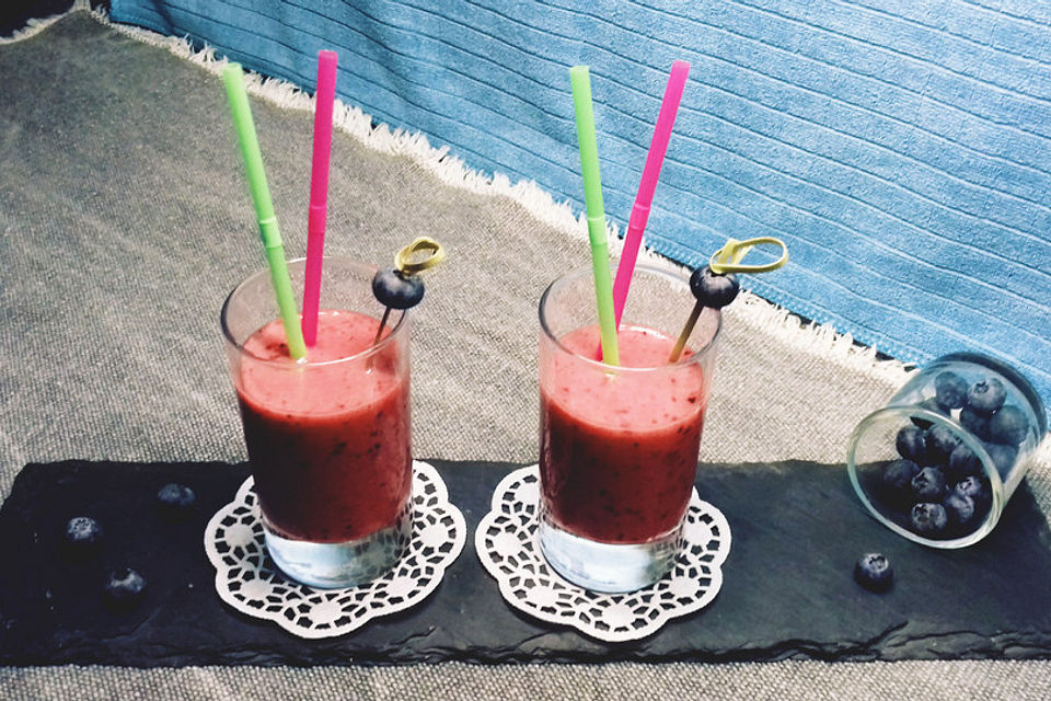 Himbeer- Blaubeer Smoothie